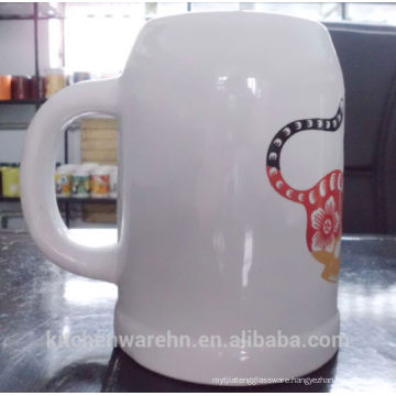 KC-237 new design hot-sale custom ceramic beer mugs with customized printing